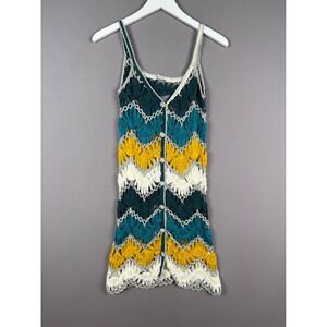 Toi et‎ Moi Crochet Mini Dress Women S M Multicolor Chevron Boho Festival Hippie